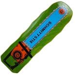 SCHMITT STIX "Chainsaw" Skateboard Deck OG 10" x 33" 17.5" WB LIME reissue 1980s