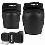 SMITH SCABS "Adult Pad Set" Knee & Elbow Combo Pads Roller Derby Skateboard BLACK  M L XL