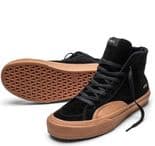 STRAYE "Hiland  XR" Skateboard Shoes Hi Tops Suede BLACK / GUM Trainers Skate  High
