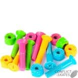 SUSHI Neon Skateboard Truck Mounting Bolts 1" Phillips x8 Fixings Multicoloured