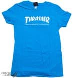 THRASHER MAGAZINE "Mag Logo" Skateboard Girls T-Shirt TEAL S M L Ladies Tee
