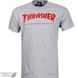THRASHER MAGAZINE "Skate Mag Logo" Skateboard T-Shirt GREY S or M only