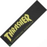 THRASHER  / MOB "Magazine Logo" Skateboard Griptape 9" x 33" BLACK / YELLOW  GRIP TAPE