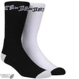 THRASHER "Skate & Destroy"  Skateboard Socks BLACK + WHITE OSFA 2 pairs Sox