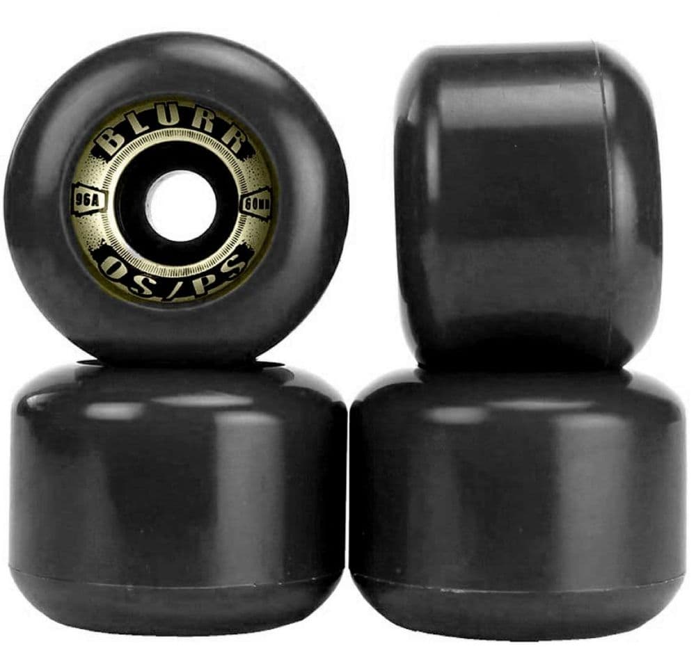 VISION "Blurr" Skateboard Wheels 60mm 96a BLACK 1980s Old Skool