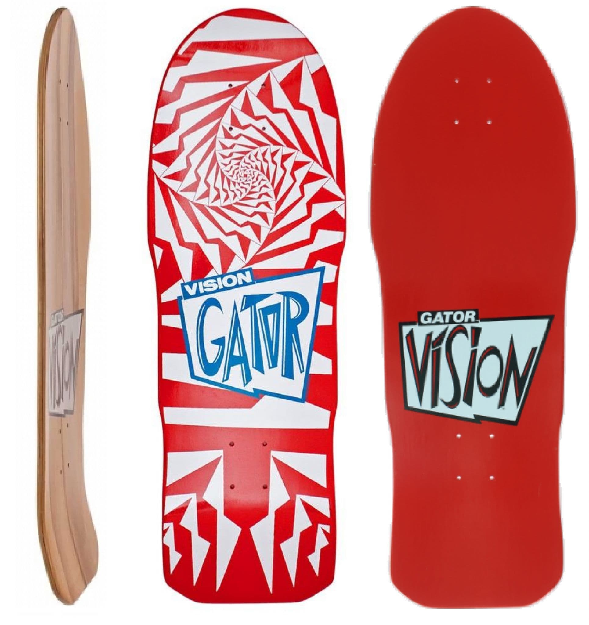 VISION "Gator 2" Mark Rogowski Skateboard Deck 10" x 30" WHITE PINK Old Skool OG Concave