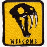 WELCOME SKATEBOARDS "Sabre Skull" Sew On Cloth Patch 7cm YELLOW Skateboard