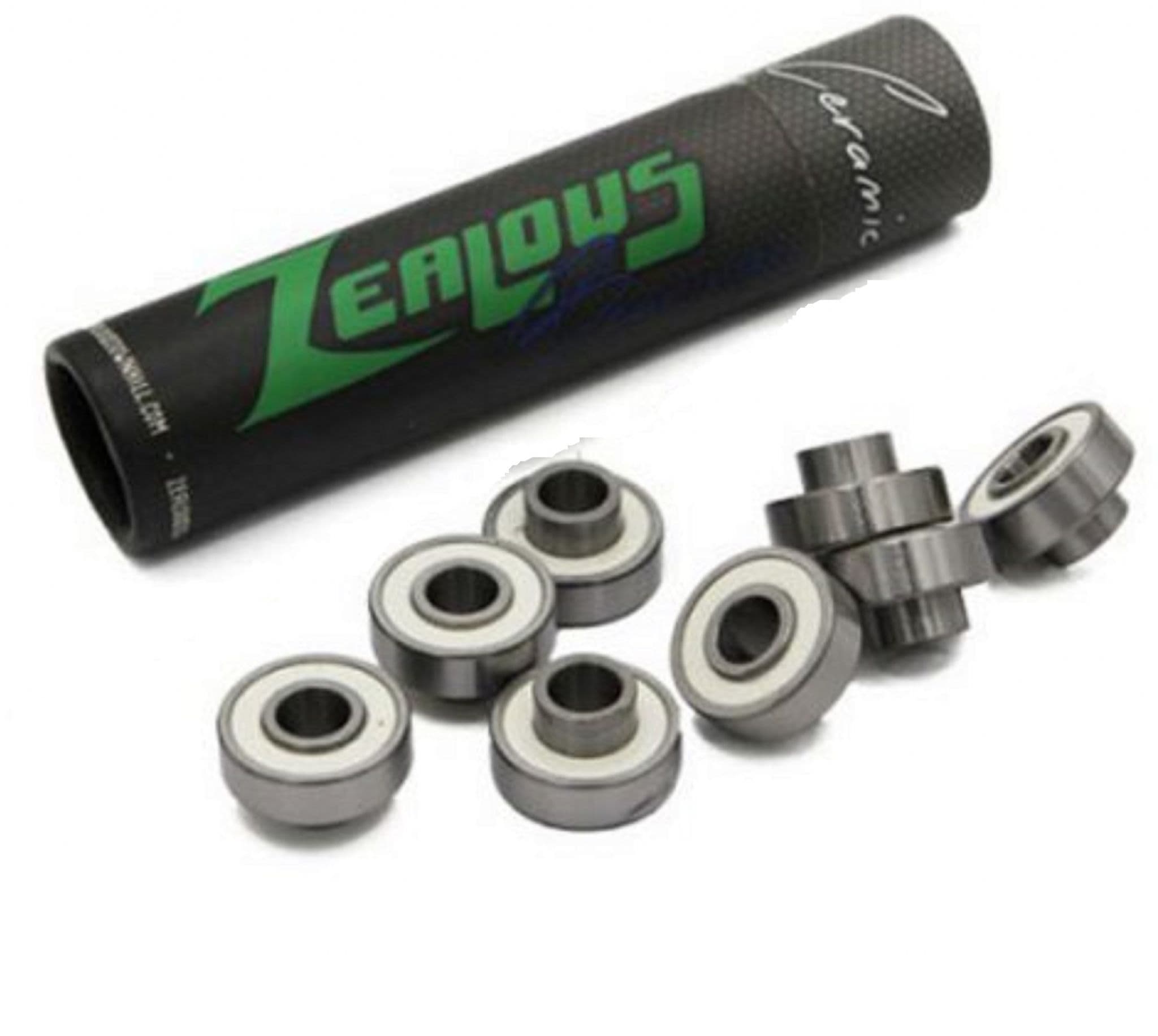 ZEALOUS "Ceramic" Bearings Skateboard Longboard Race x8 Builtin spacers