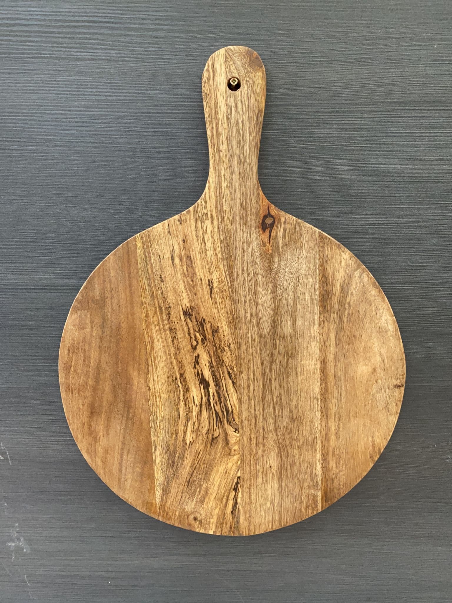 SOLID MANGO WOOD PIZZA BOARD WITH HANDLE