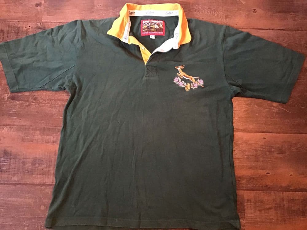 Maillot De Rugby Vintage Afrique Du Sud Années 90 - Taille L - Marque Cotton Traders