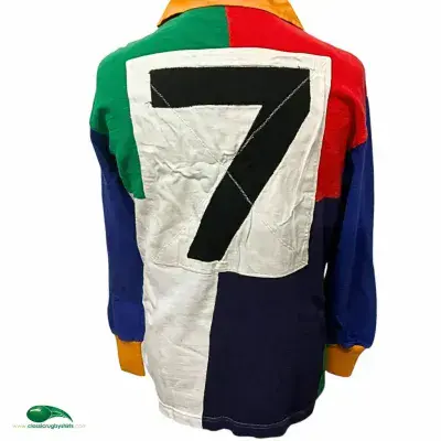 1989 World XV No 7 Match Worn Rugby Shirt v South Africa Large