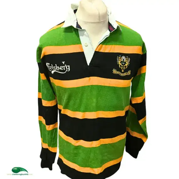 1990/91 Northampton Rugby Shirt | Old Official Cotton Oxford Jersey
