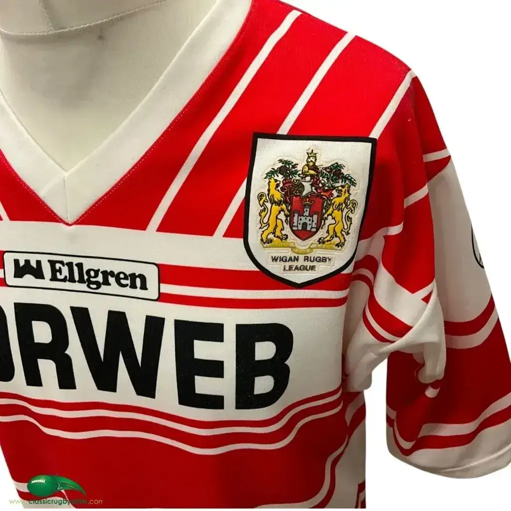 1990/92 Wigan Rugby Shirt | Old Official Ellgren Jersey