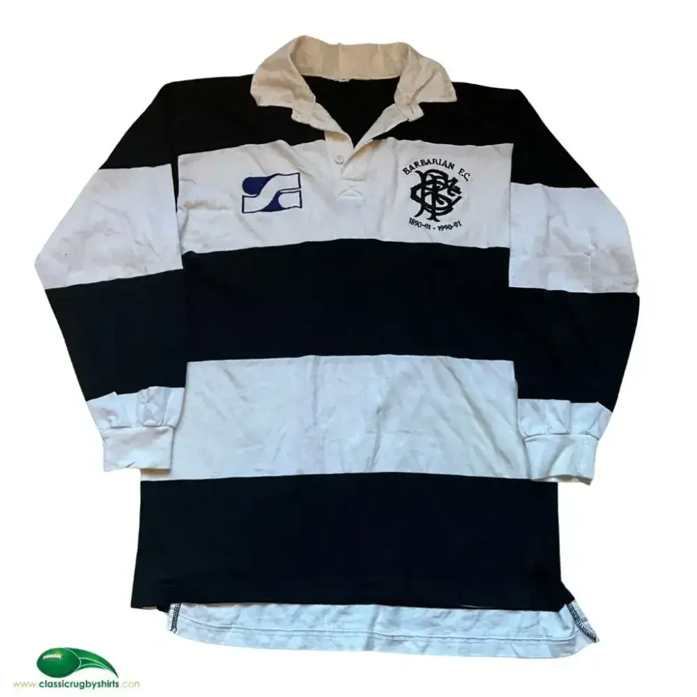 Retro Rugby Training Tops Old Rugby Shirts | 1990 Barbarians Vintage Centenary Jerseys