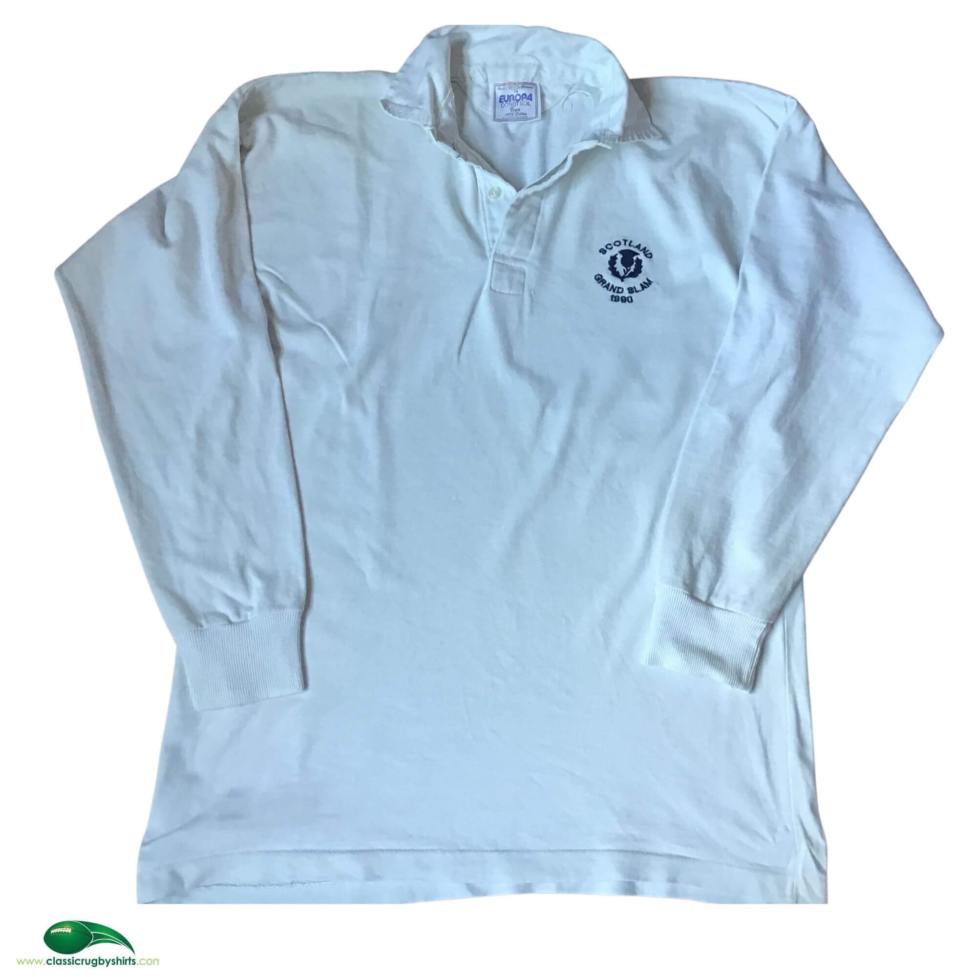 Rugby Vintage - Maillot Retro de rugby Ecosse Panelled - Bleu Marine/ Blanc