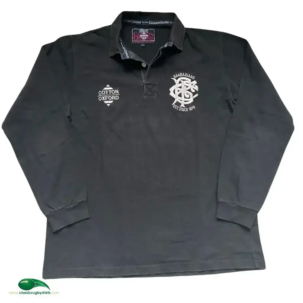 Maillot De Rugby Vintage Barbarians Français Années 90 - Taille L, Cotton Oxford, Occasion