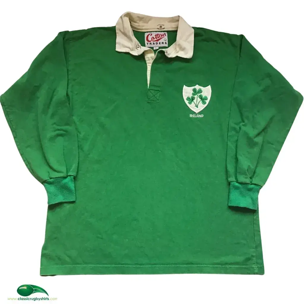 Maillot Rugby Vintage Dublin Irlande, Manches Longues, Rayé Brodé, Taille 2XL, Années 90