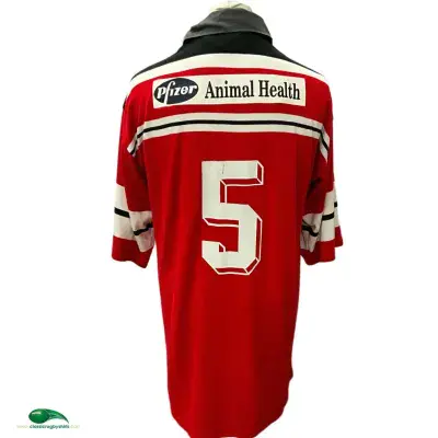 1990s Scottish Borders Reivers Match Worn No 5 Rugby Shirt XL