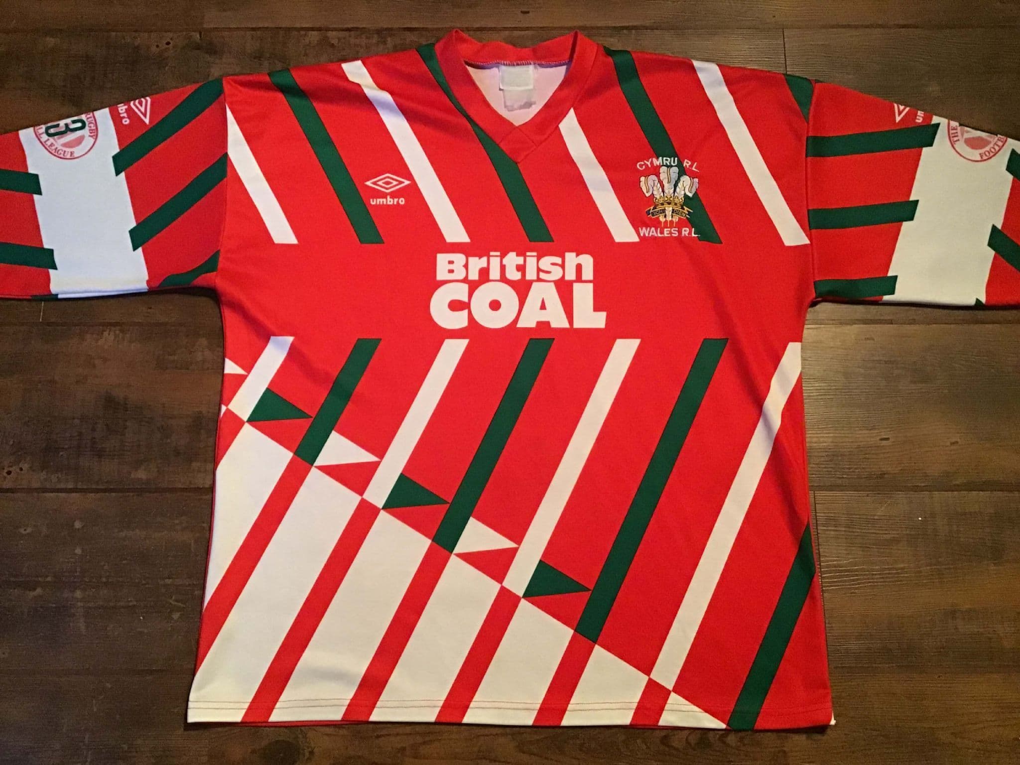 Maillot De Rugby Gallois Wales 1991 - Manches Longues En Coton - Taille L Homme - Occasion