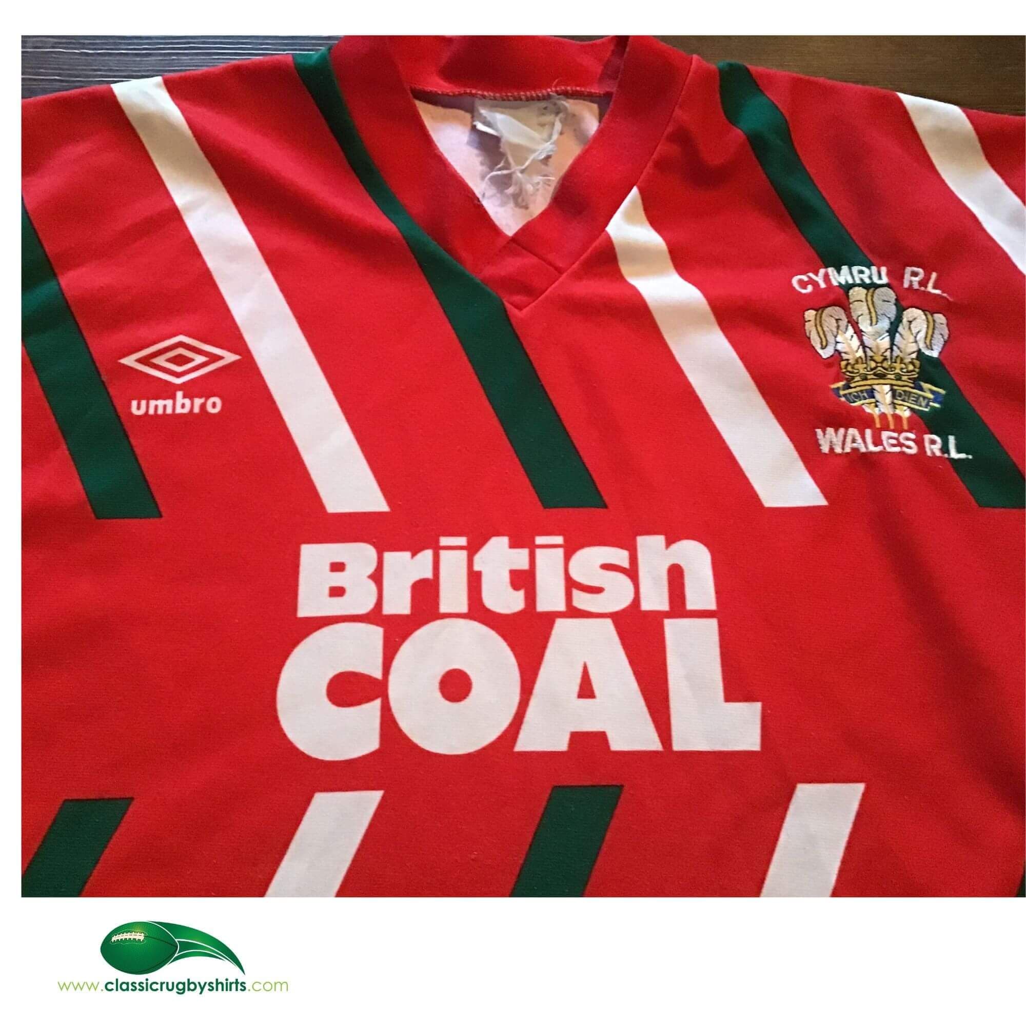 World Rugby Shirts 1991 Wales RL Vintage Old League Jerseys