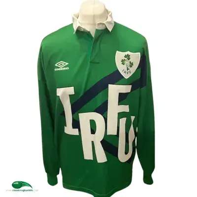 1992 1993 Ireland Rugby Union Training Shirt Large