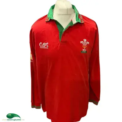 1992 1993 Wales L/s Rugby Home Shirt Large