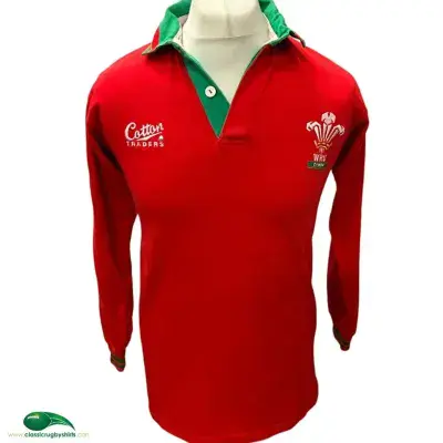 1992 1993 Wales L/s Rugby Union Home Shirt Adults Small