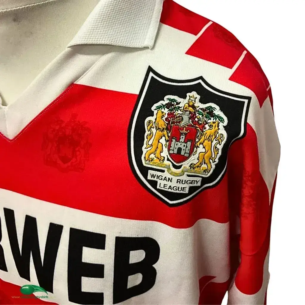 1992/94 Wigan Rugby Shirt | Old Official Ellgren Jersey