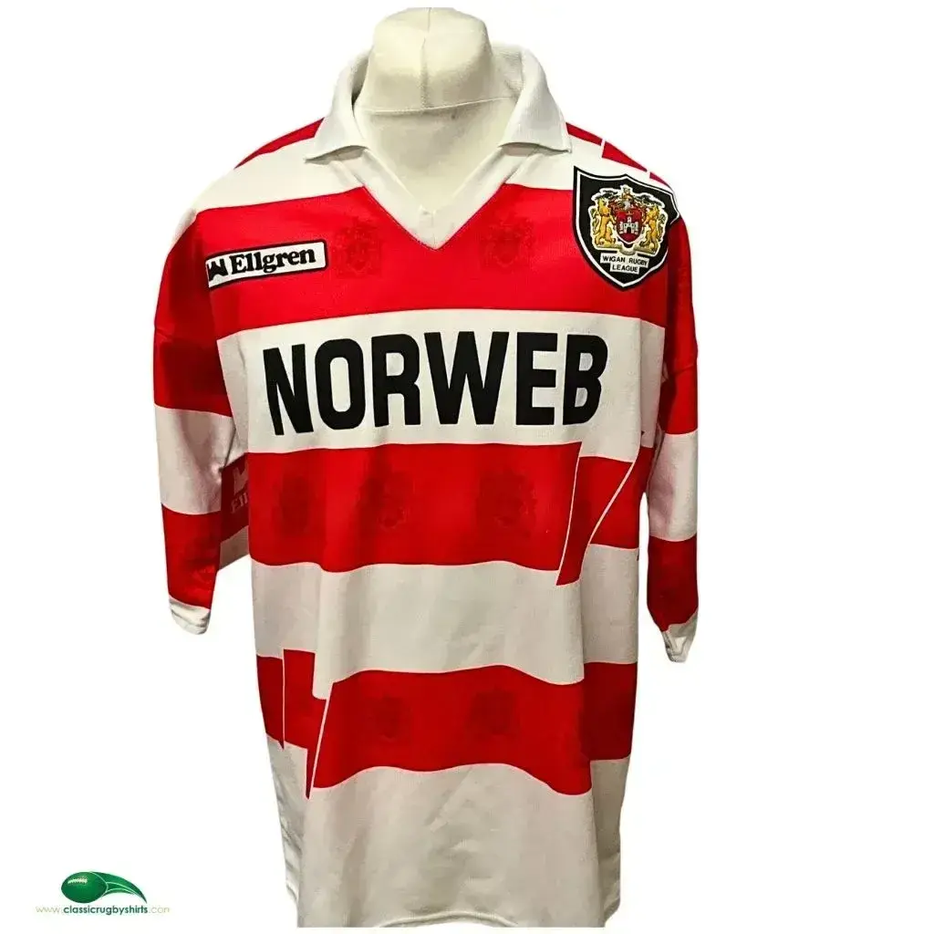 ウィガン ウォリアーズ ラグビーリーグ ホームシャツ 1990/1992 1992/94 Wigan Rugby Shirt | Old Official Ellgren Jersey