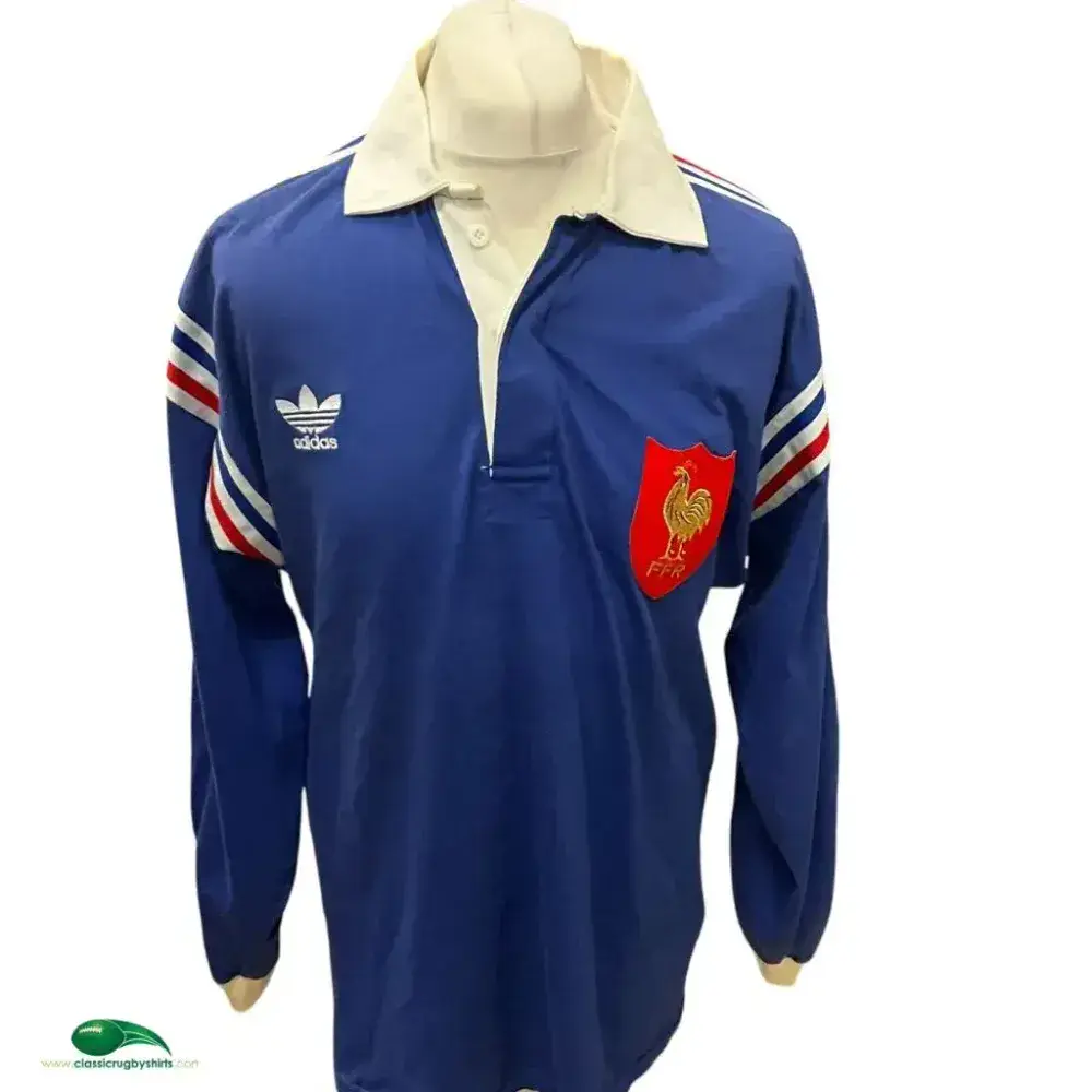 ウェア vintage adidas France rugby FFR 1992/ 95 France Rugby Shirt - Old Adidas Jersey - Adults XL