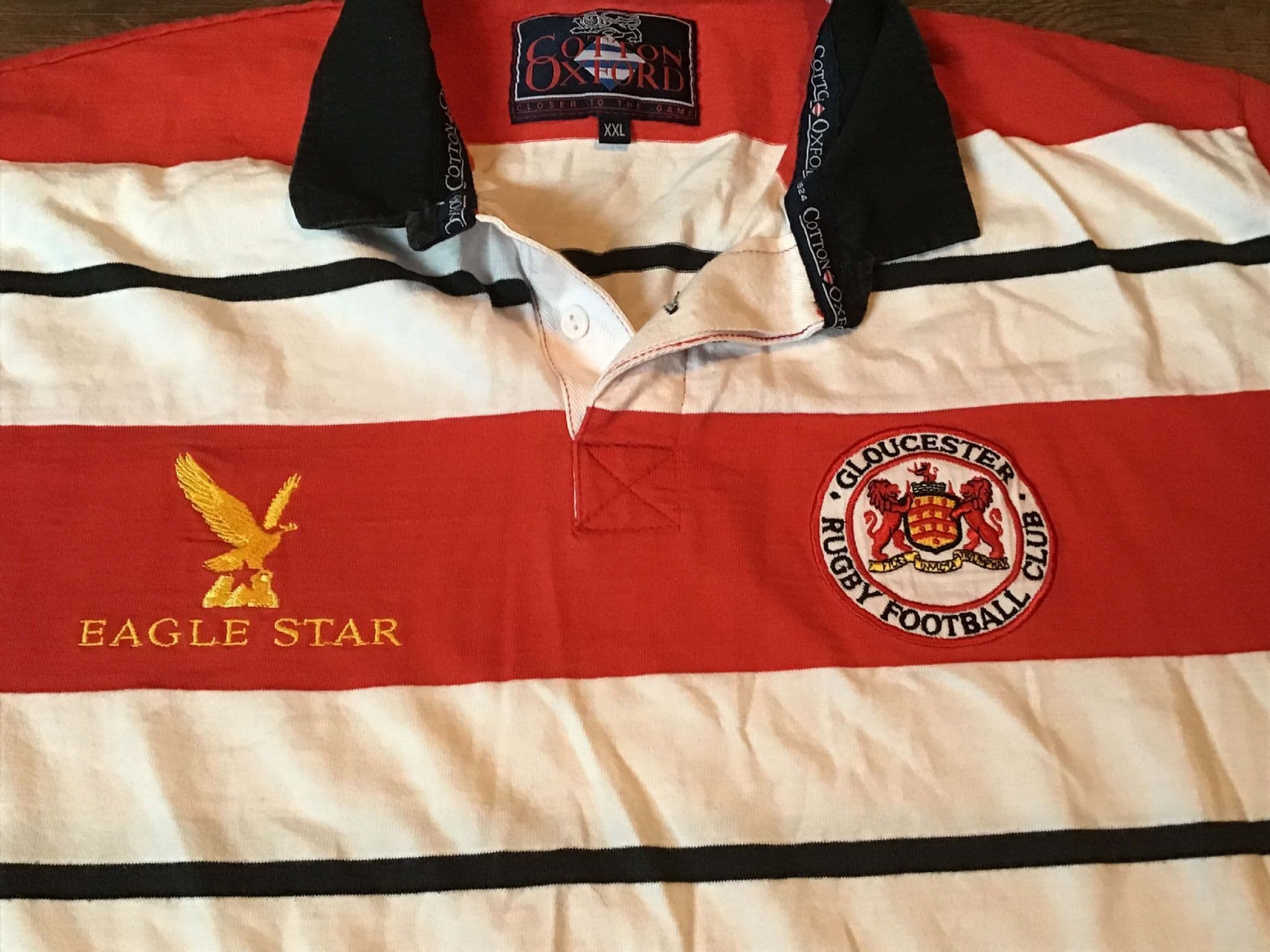 Chemise De Rugby Vintage Gloucester - Officielle Coton - Taille L Adulte