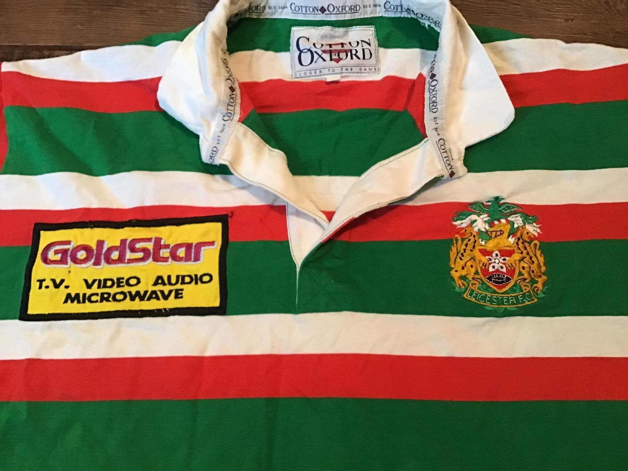 Maillot Vintage Leicester Tigers 1996 - Marque Goldstar, Taille XXL, Coton, Rugby Union