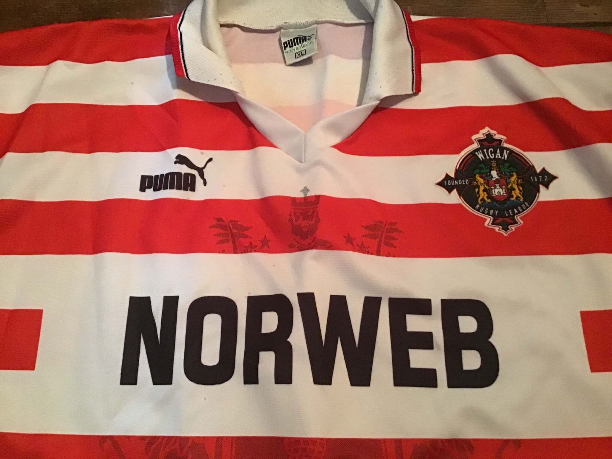Maillot Vintage Wigan Warriors - Richards - Taille S Adulte - Rugby League