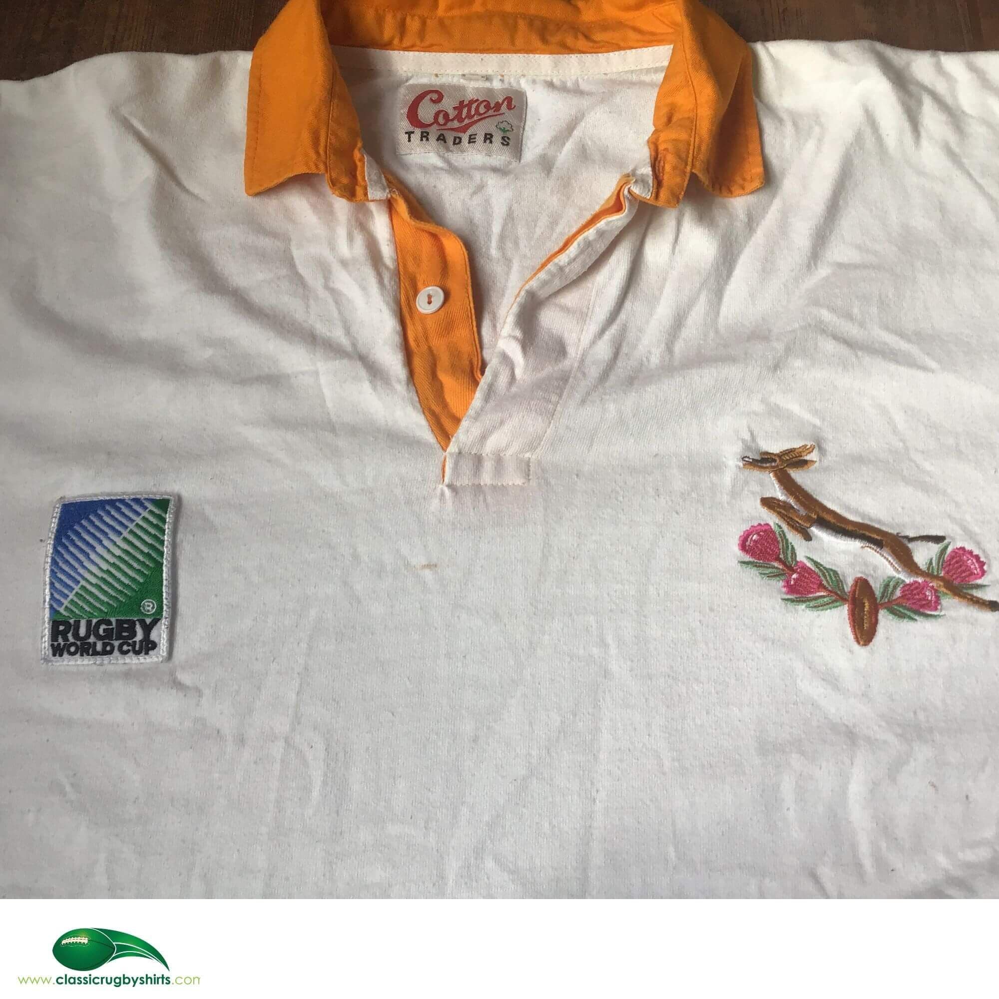 Maillot De Rugby Vintage Coupe Du Monde 1995 - Cotton Traders - Taille M - Rare, Taches Sur Blanc