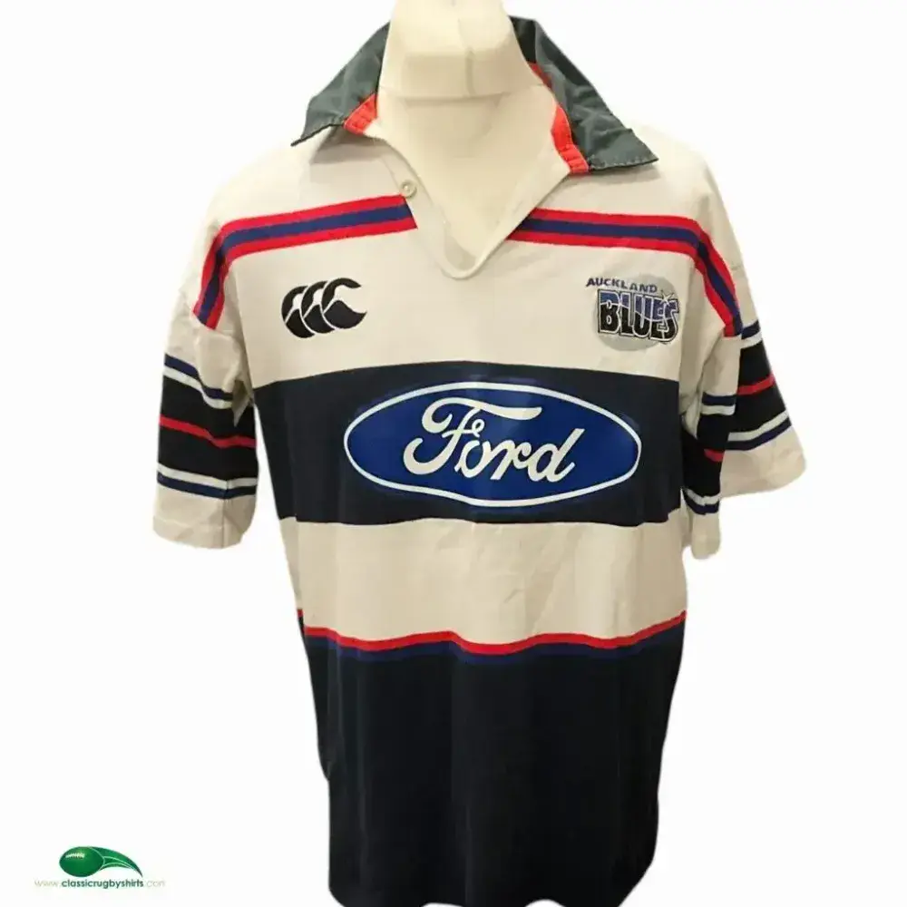 1996 Auckland Blues Rugby Shirt | Old Official Canterbury Jersey