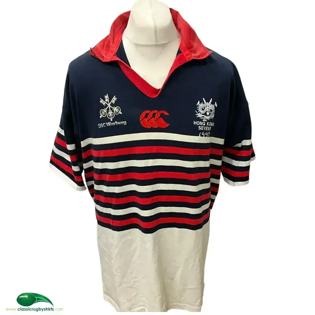 希少✨香港代表ラグビーセブンズポロシャツ 90s　vintage 1997 Hong Kong Rugby Shirt - Canterbury - Adults XL