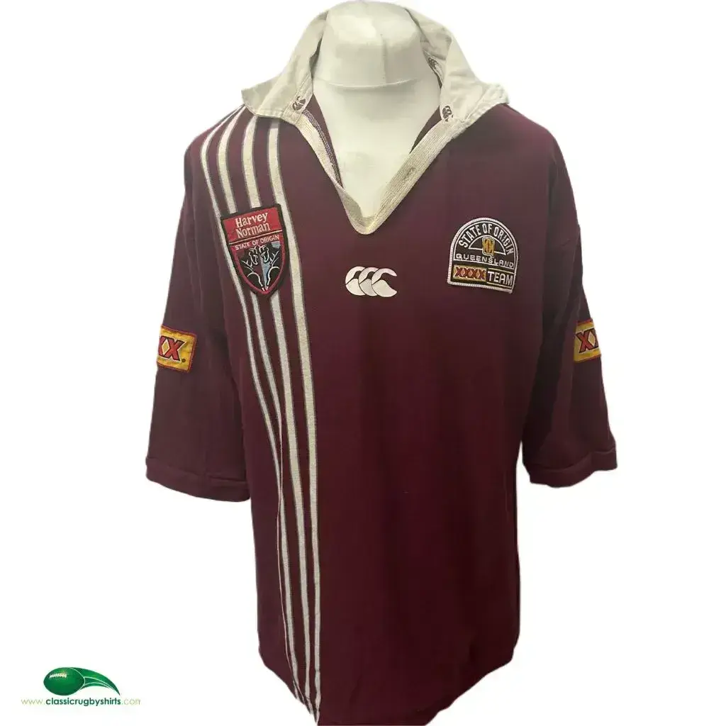Maillot De Rugby ISC Queensland QLD – Gris/marron, Taille L – Occasion