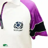 1999 Scotland Polo Rugby Shirt | Old Official Cotton Oxford Jersey