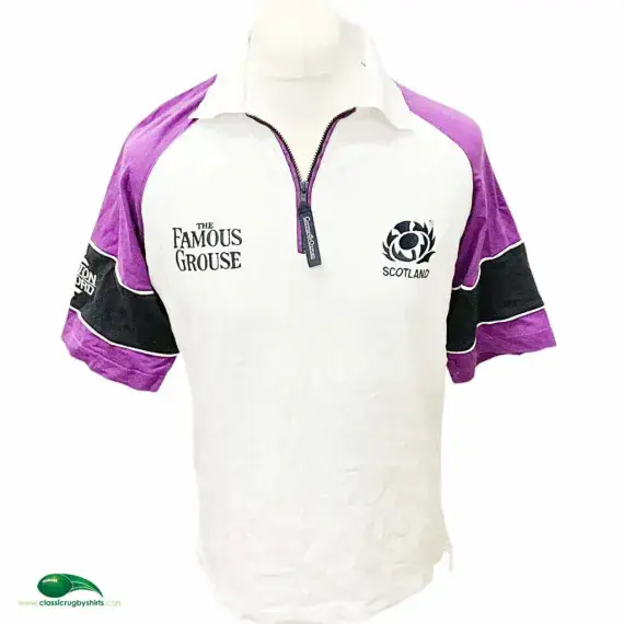1999 Scotland Polo Rugby Shirt | Old Official Cotton Oxford Jersey