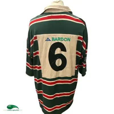 1999 2001 Leicester Tigers No 6 Match Worn Rugby Union Home Shirt 2XL