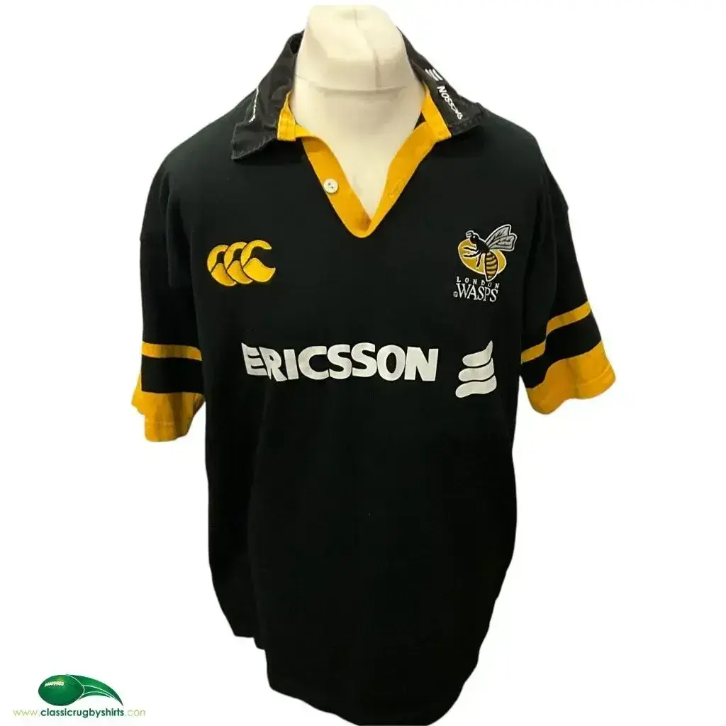 ウェア London Wasps 1999-2001 Rugby Union Shirt 1999/2001 Wasps Rugby Shirt | Old Official Canterbury Jersey