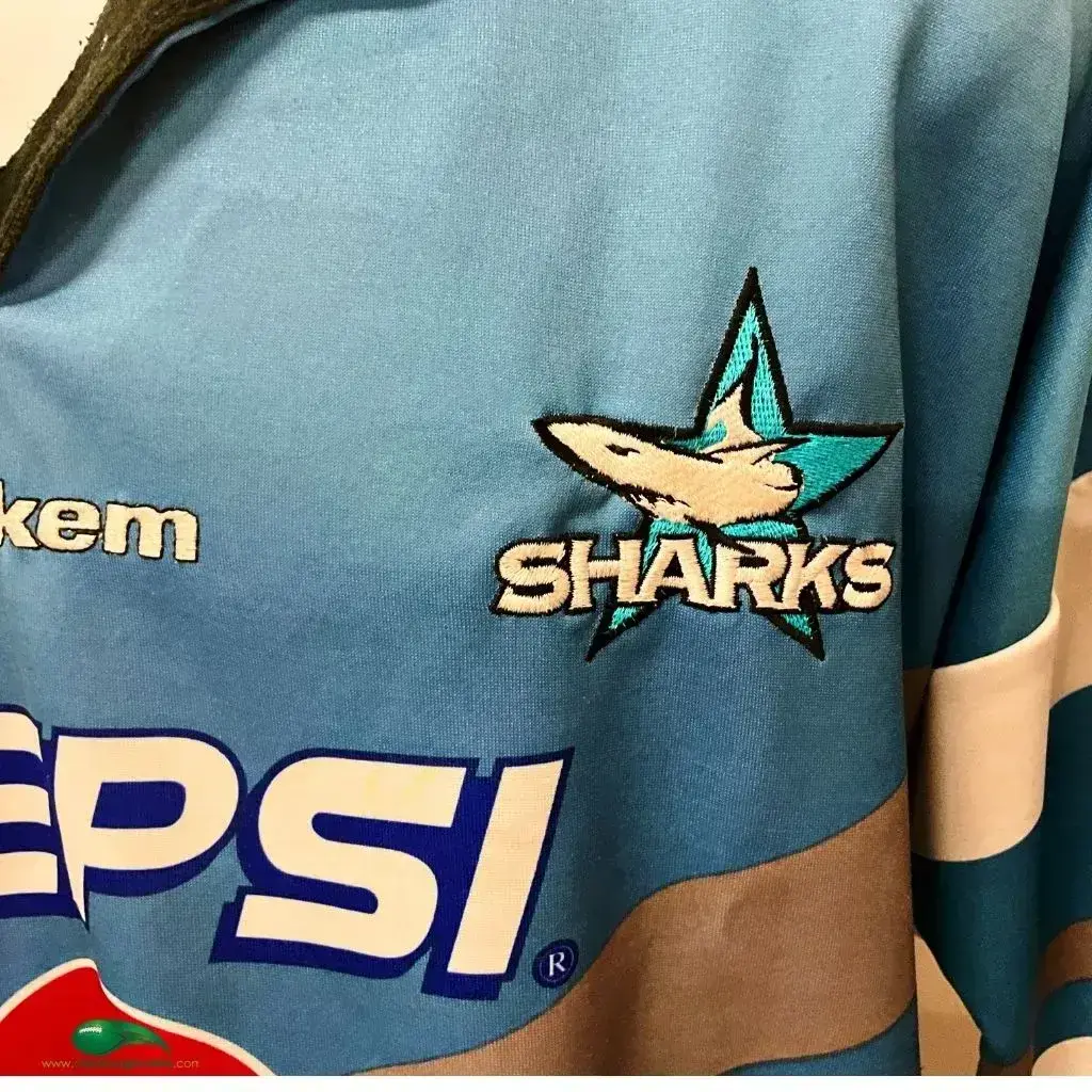 Maillot de rugby bleu manches longues bleu Sharks Sale des