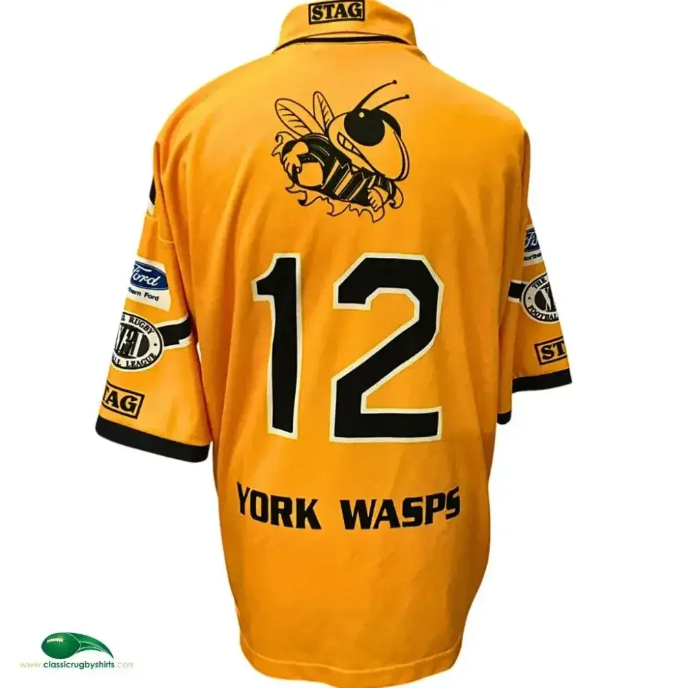 1999 York Wasps Rugby Shirt | Old Official Stag Jersey