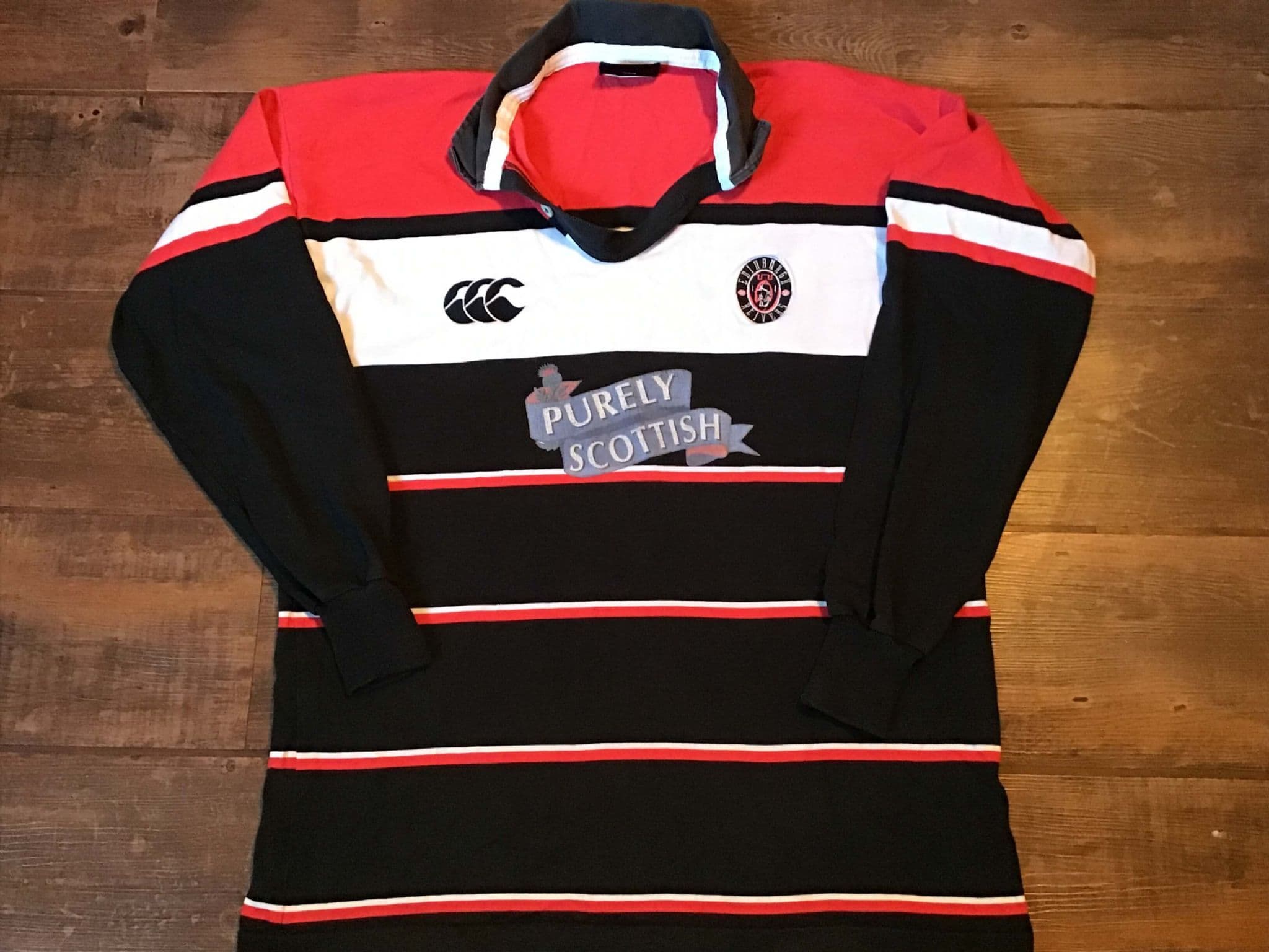 Maillot de rugby vintage Canterbury Abbot Ale homme grand L