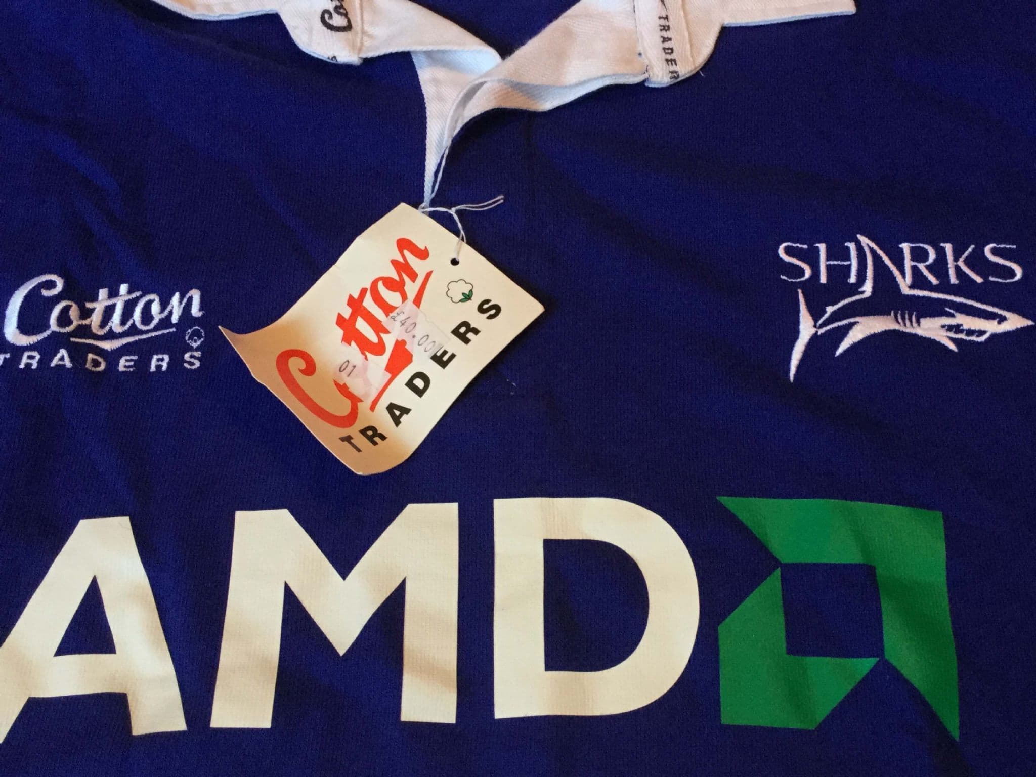 Maillot Rugby Cotton Traders Vintage - Manches Courtes, Taille S, Années 2000, Occasion