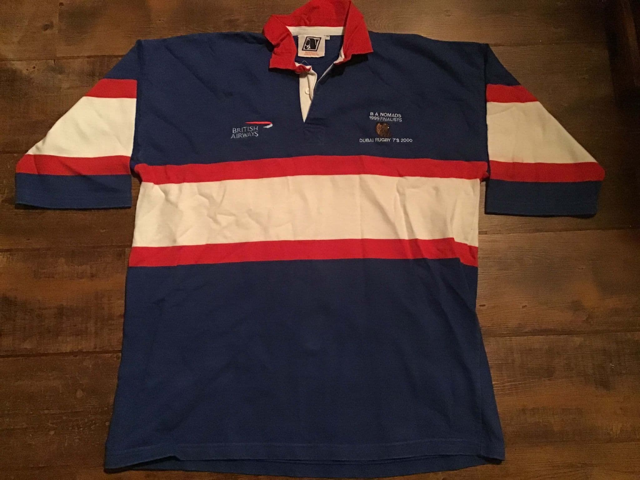 Maillot De Rugby Vintage Dubaï/Emirates AXA - Taille L, Coton Noir, Homme, Années 90 - Occasion Très Bon état