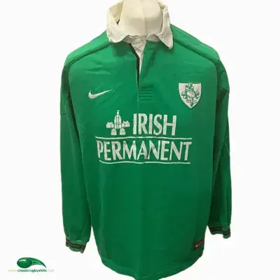 【美品！XL】2009〜10 Ireland L/s Rugby Shirt Classic Rugby Shirts | 2009 Ireland Old Vintage Retro Jersey