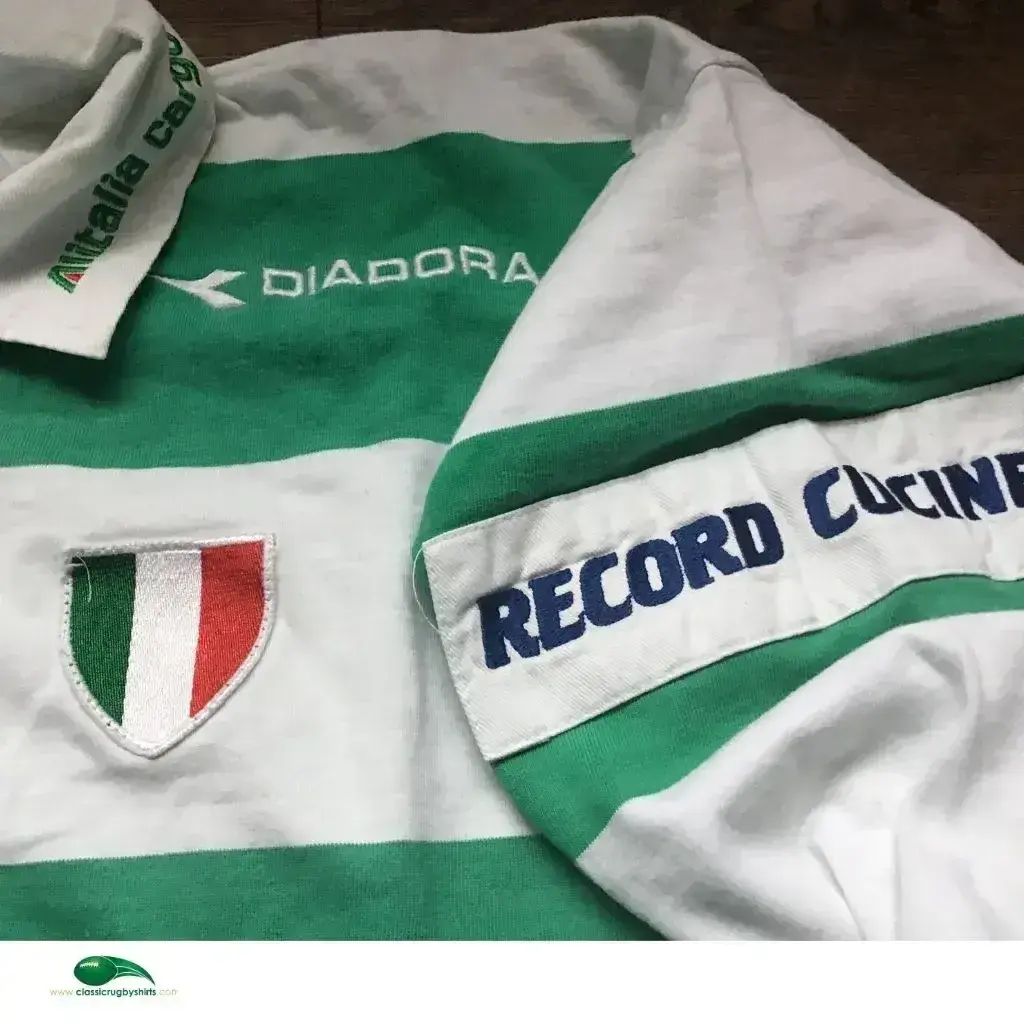 Maillot De Rugby Vintage Benetton Trévise Enfant – Taille 7/12 Ans – Porté #12