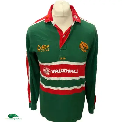 2001 2002 Leicester Tigers L/s Home Rugby Union Shirt Small