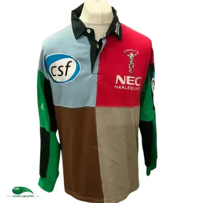 2001 2003 Harlequins Home L/s Rugby Union Shirt Adults Medium